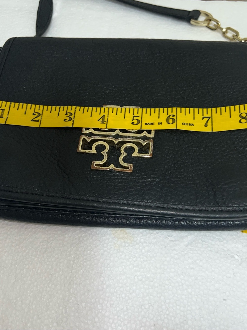 Tory Burch Black Pebbled Leather Crossbody with Gold Logo Accent - Picture 11 of 12
